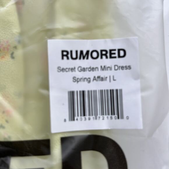 NWT $120 RUMORED Secret Garden mini slip dress / Spring Affair L - Picture 8 of 8